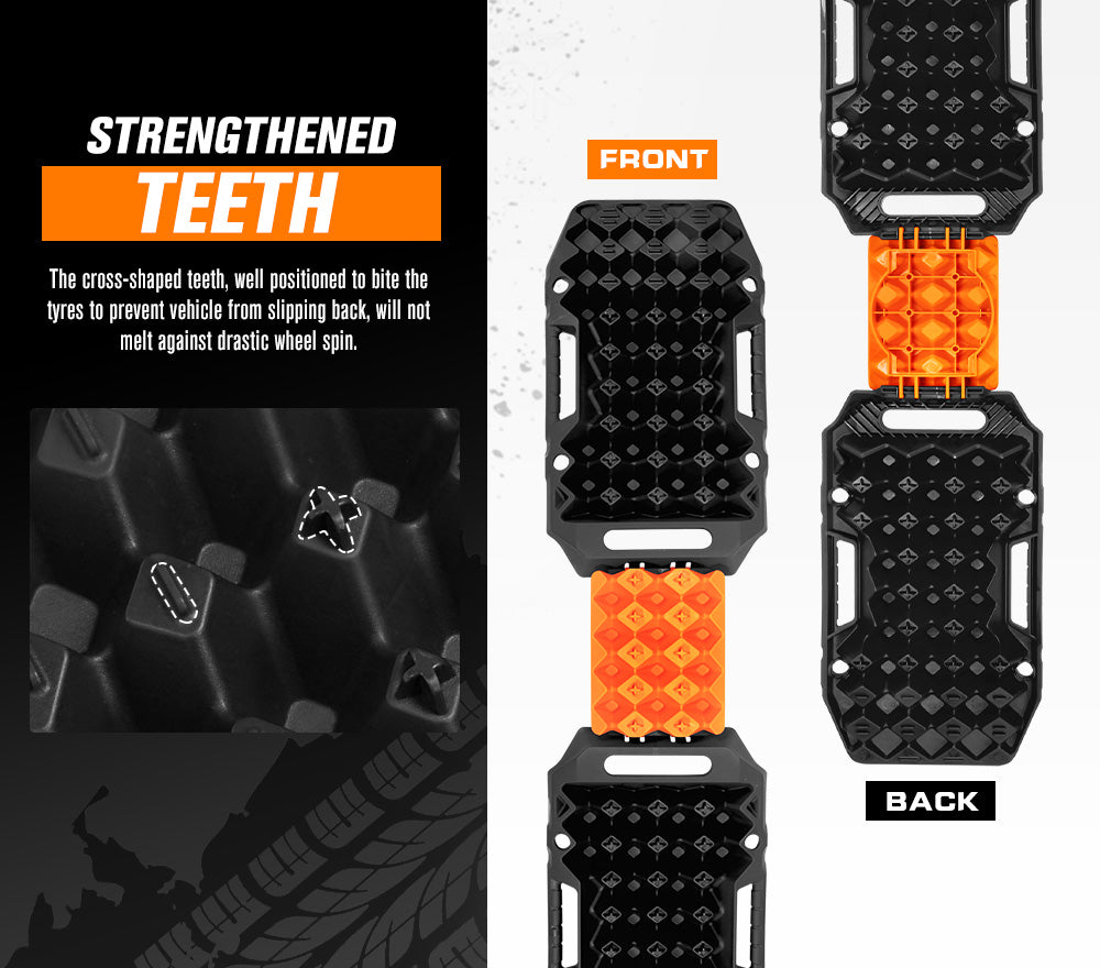 BUNKER INDUST 15Ton Mini Recovery Boards with Jack Base - Black