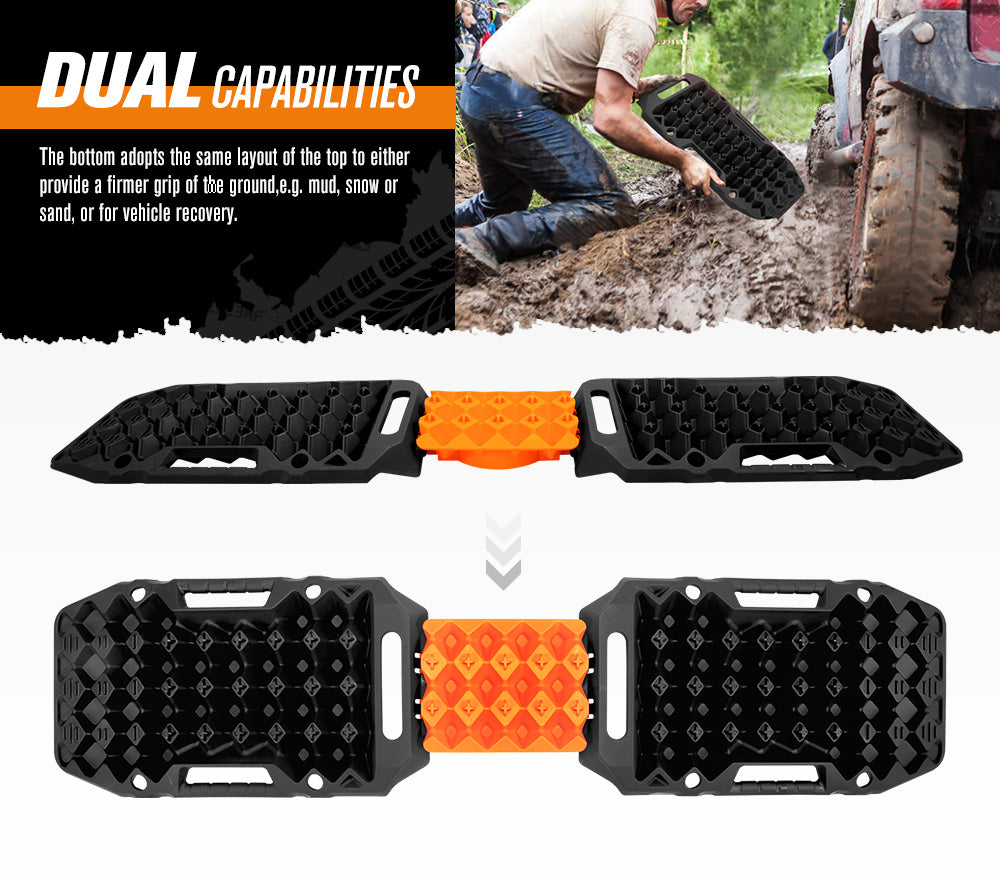 BUNKER INDUST 15Ton Mini Recovery Boards with Jack Base - Black