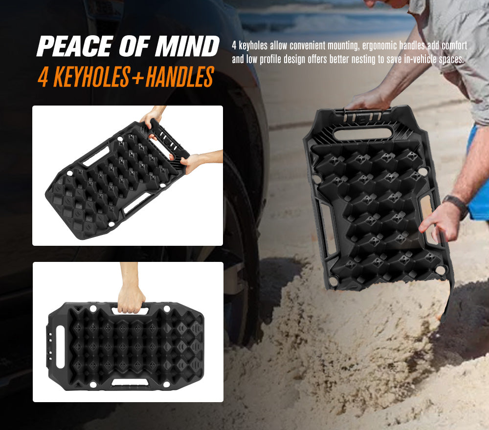 BUNKER INDUST 15Ton Mini Recovery Boards with Jack Base - Black