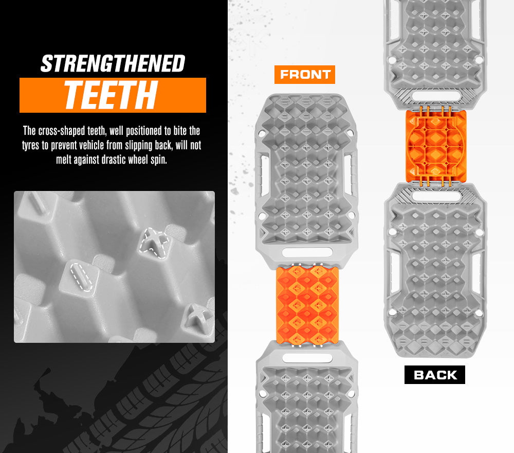 BUNKER INDUST 15Ton Mini Recovery Boards with Jack Base - Grey