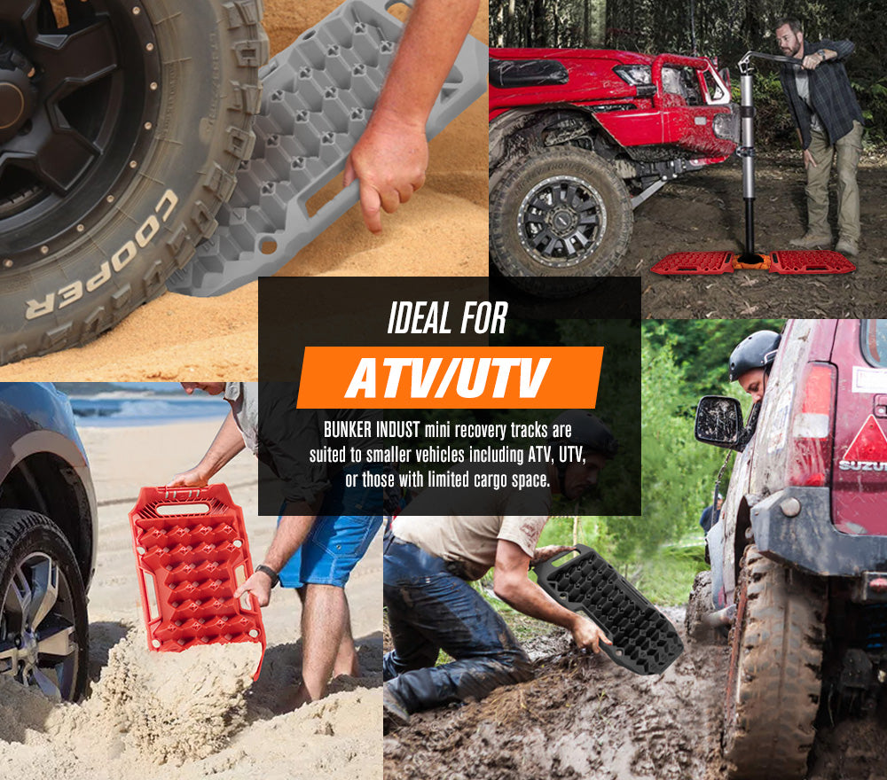 BUNKER INDUST 15Ton Mini Recovery Boards with Jack Base - Grey