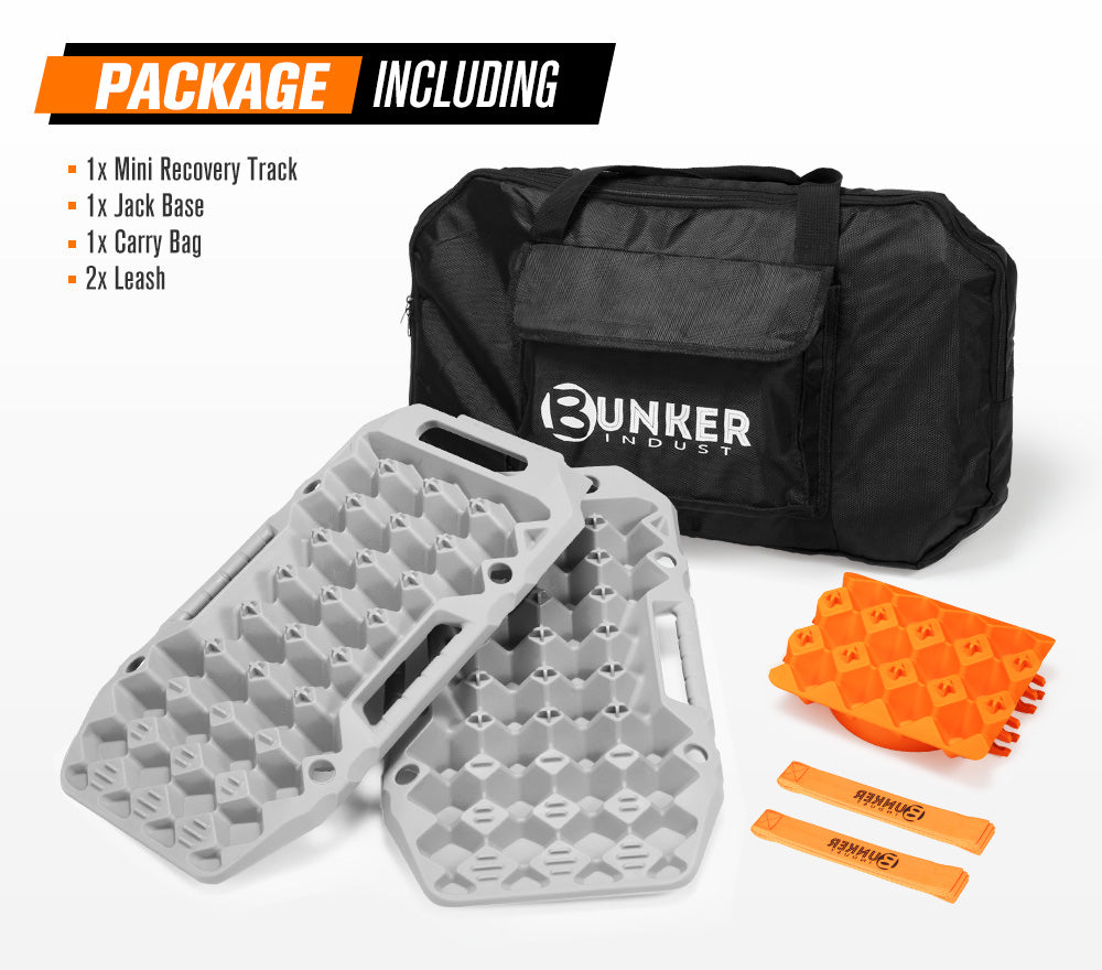 BUNKER INDUST 15Ton Mini Recovery Boards with Jack Base - Grey