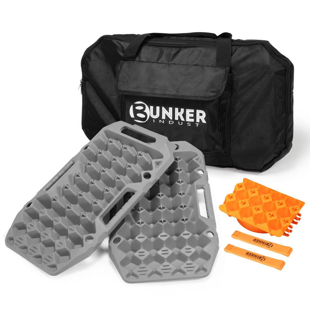 BUNKER INDUST 15Ton Mini Recovery Boards with Jack Base - Grey