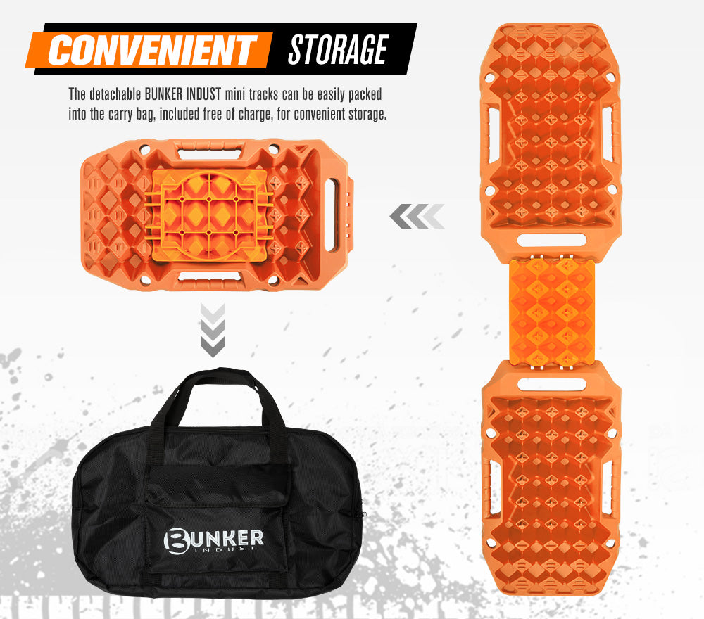 BUNKER INDUST 15Ton Mini Recovery Boards with Jack Base - Orange