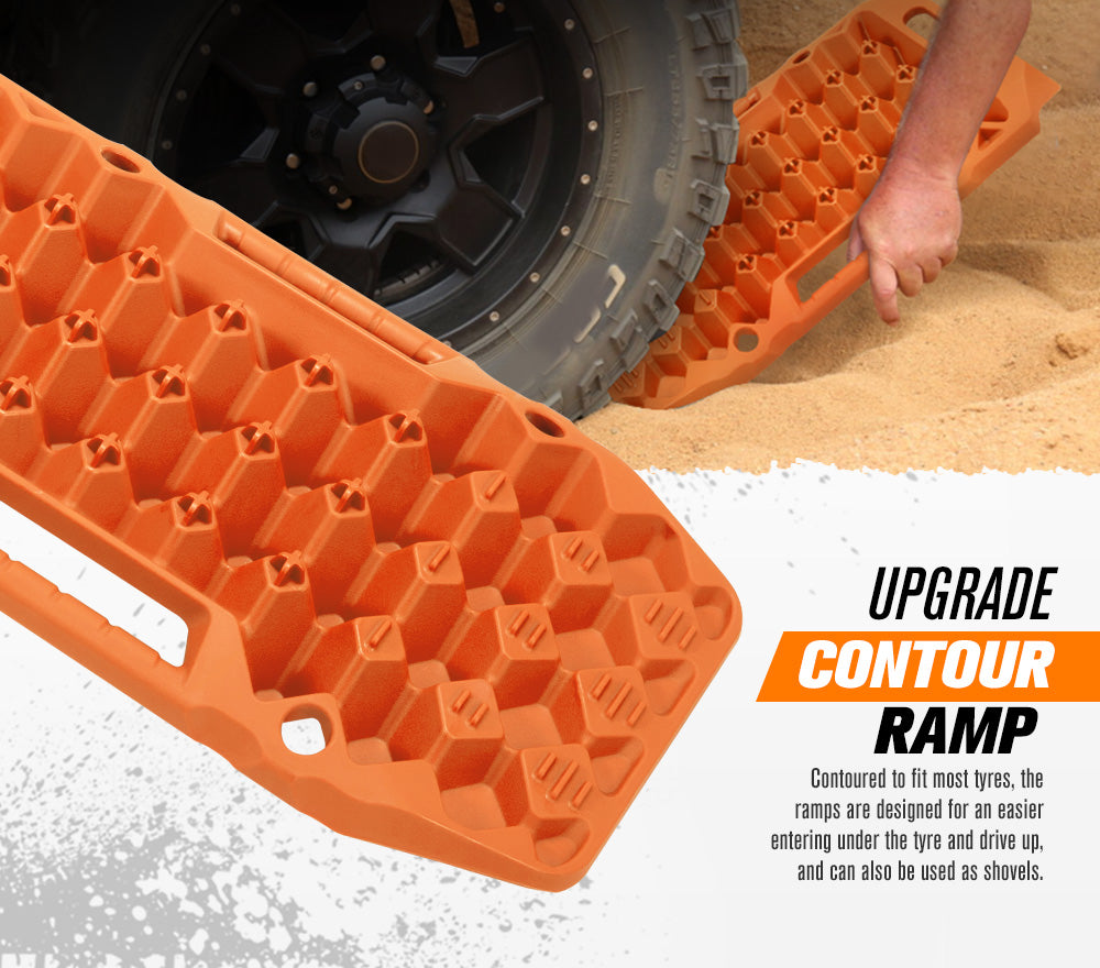 BUNKER INDUST 15Ton Mini Recovery Boards with Jack Base - Orange