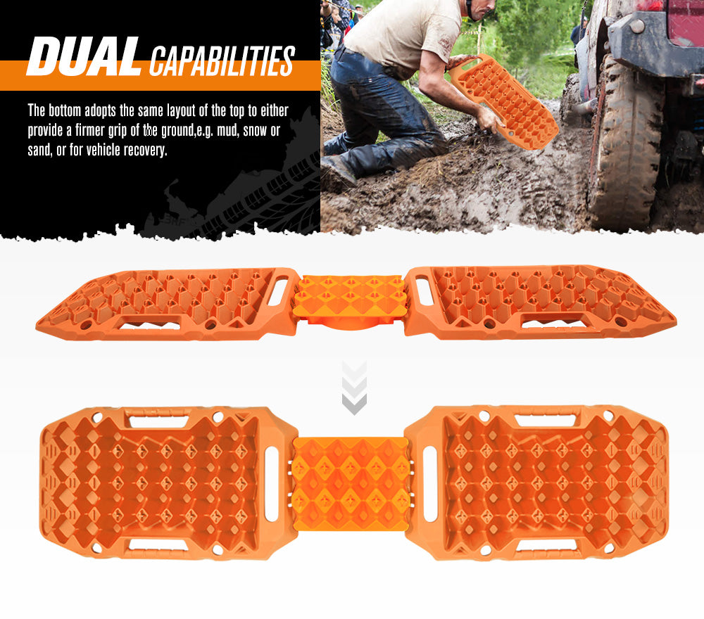 BUNKER INDUST 15Ton Mini Recovery Boards with Jack Base - Orange