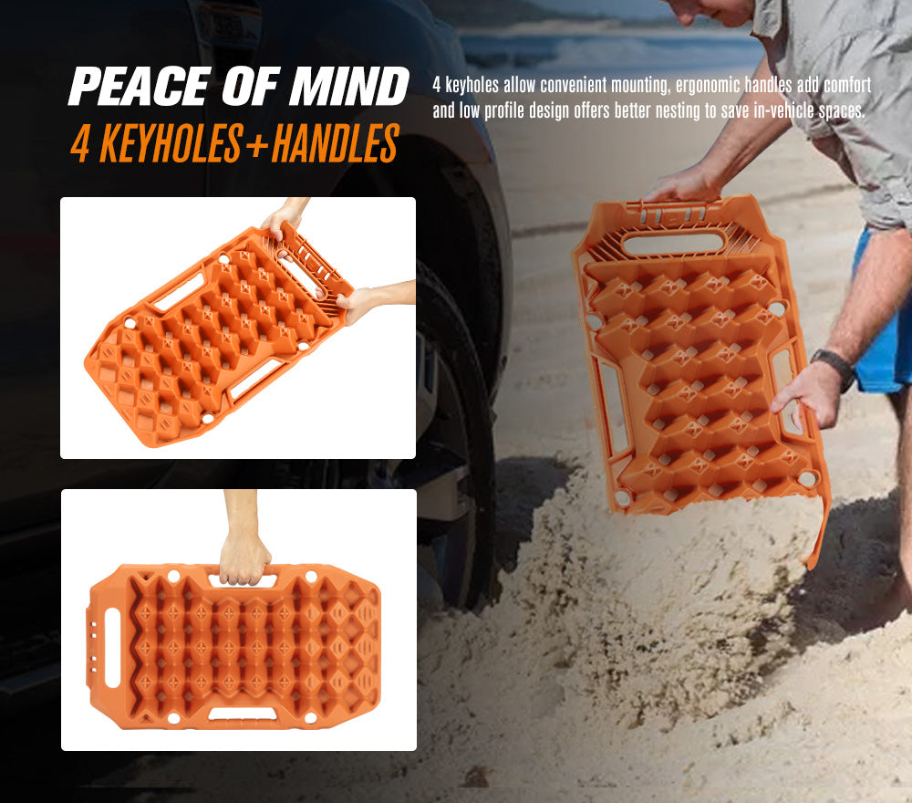 BUNKER INDUST 15Ton Mini Recovery Boards with Jack Base - Orange