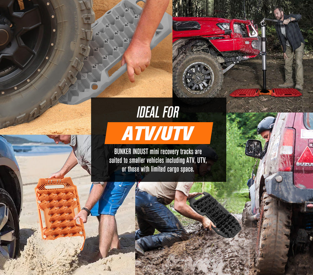 BUNKER INDUST 15Ton Mini Recovery Boards with Jack Base - Orange