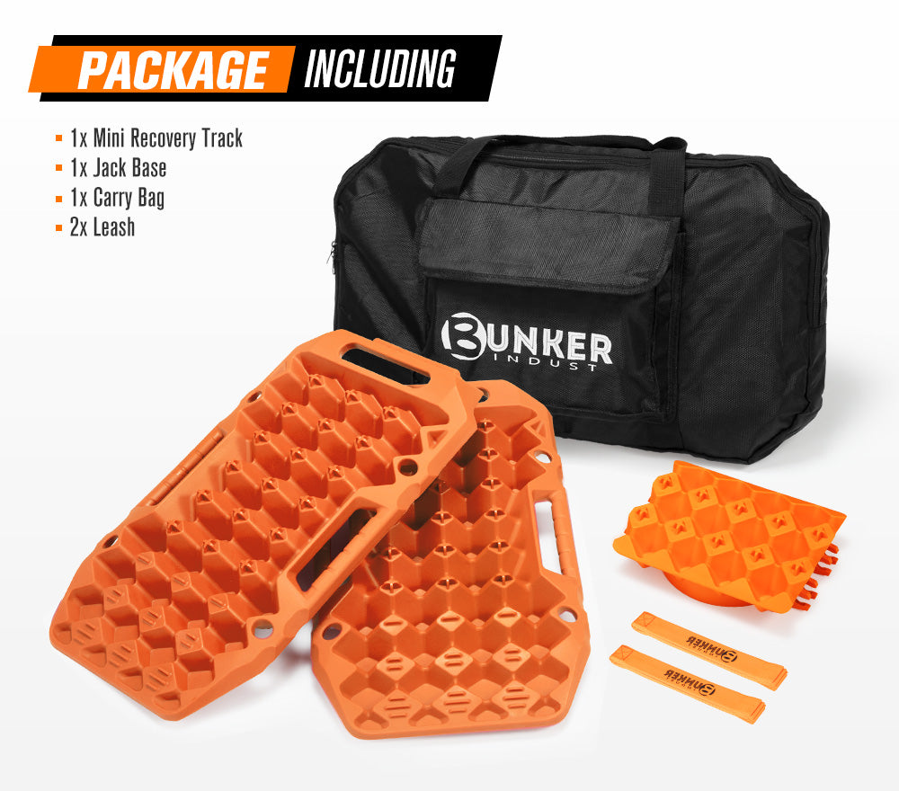 BUNKER INDUST 15Ton Mini Recovery Boards with Jack Base - Orange