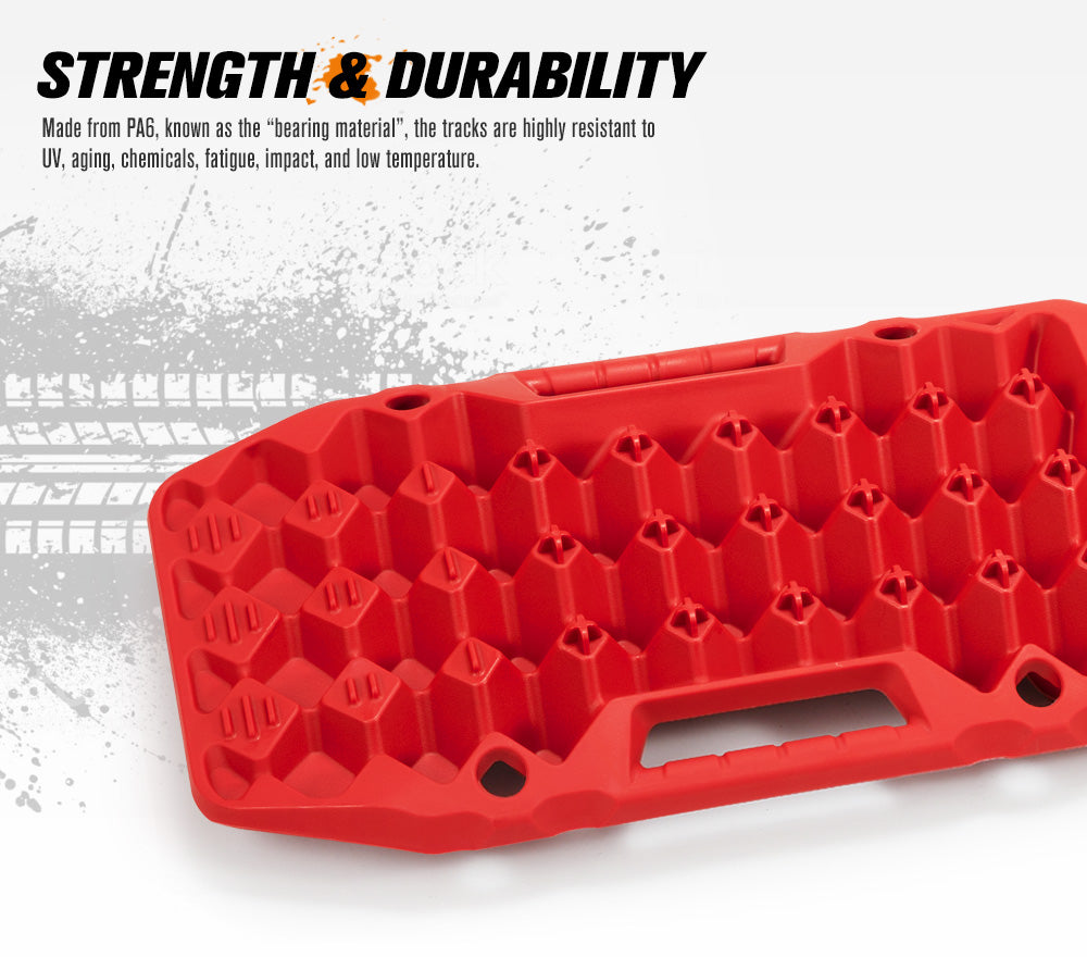 BUNKER INDUST 15Ton Mini Recovery Boards with Jack Base - Red