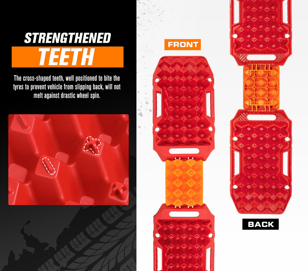 BUNKER INDUST 15Ton Mini Recovery Boards with Jack Base - Red
