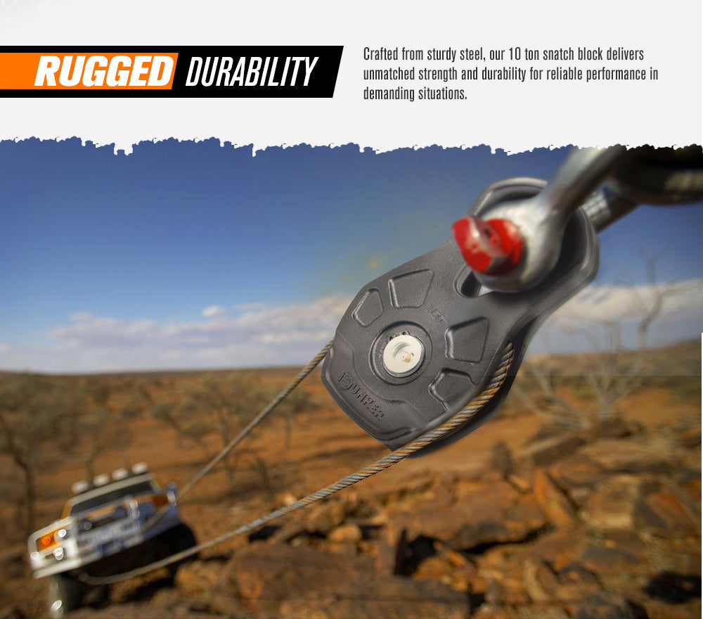 Bunker Indust 10 Ton Recovery Snatch Block Heavy Duty Rated Pulley Offroad 4WD