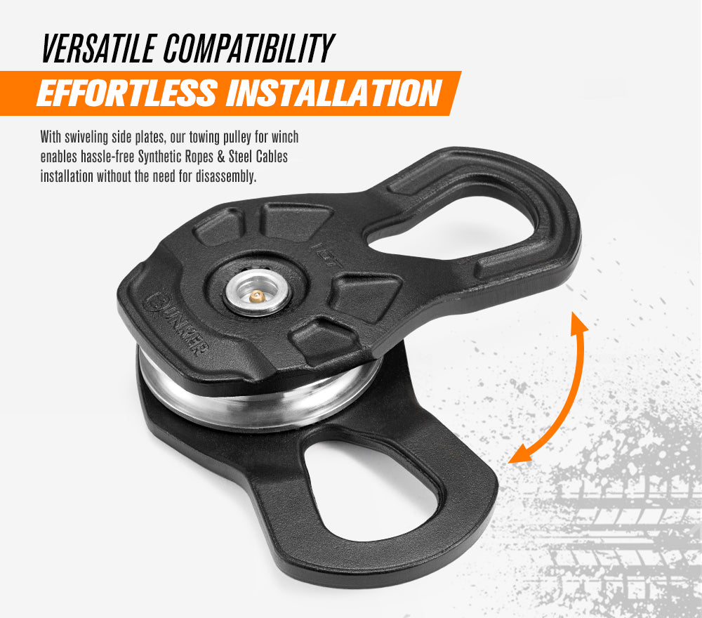 Bunker Indust 10 Ton Recovery Snatch Block Heavy Duty Rated Pulley Offroad 4WD