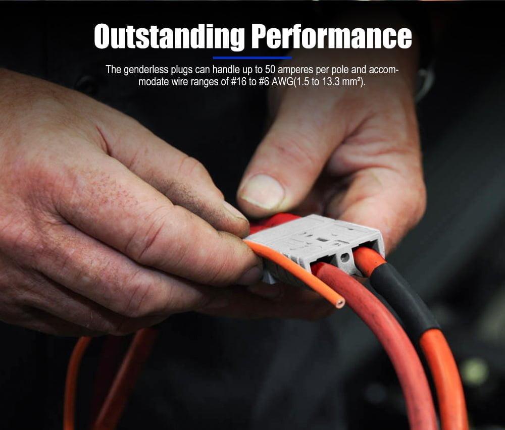 Atem Power 5 x Anderson Style Plug Connectors 50 AMP 12-24V 6AWG DC Power Tool