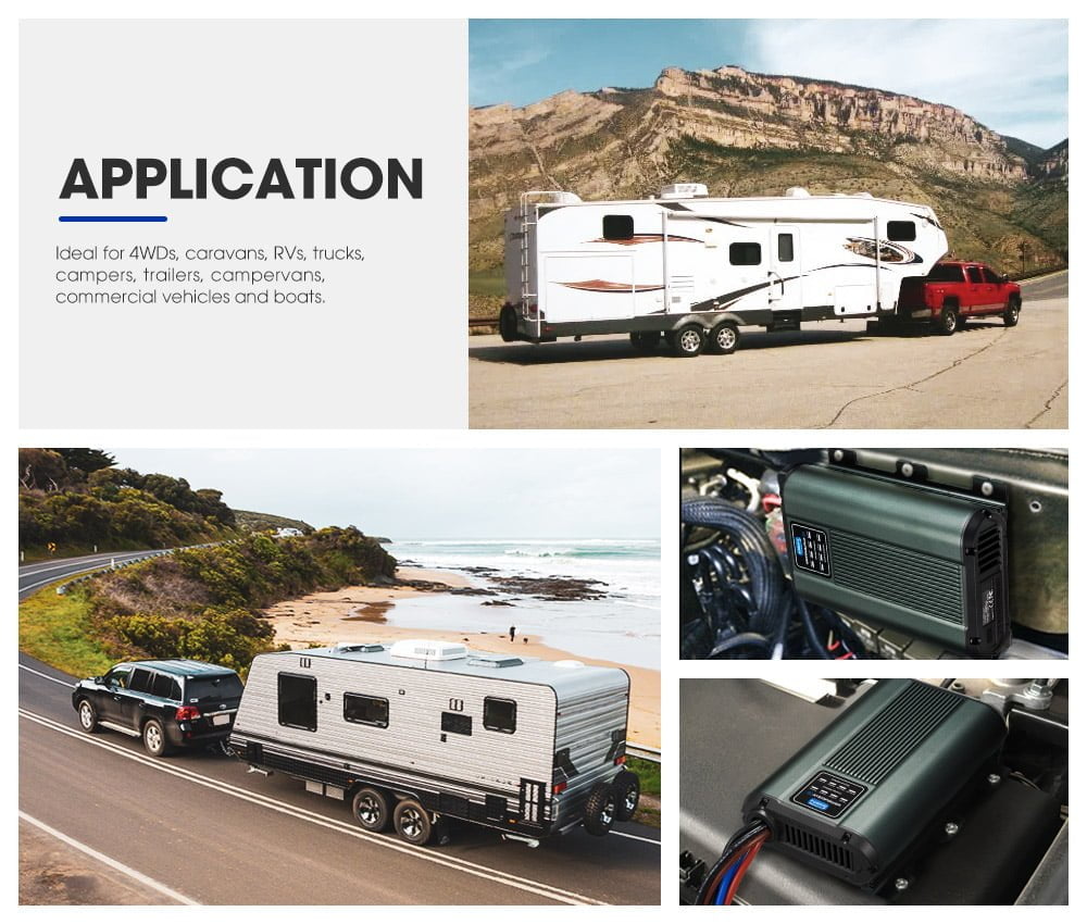 ATEM POWER 12V 60A DC to DC Battery Charger MPPT Dual Battery AGM Lithium LifePO4