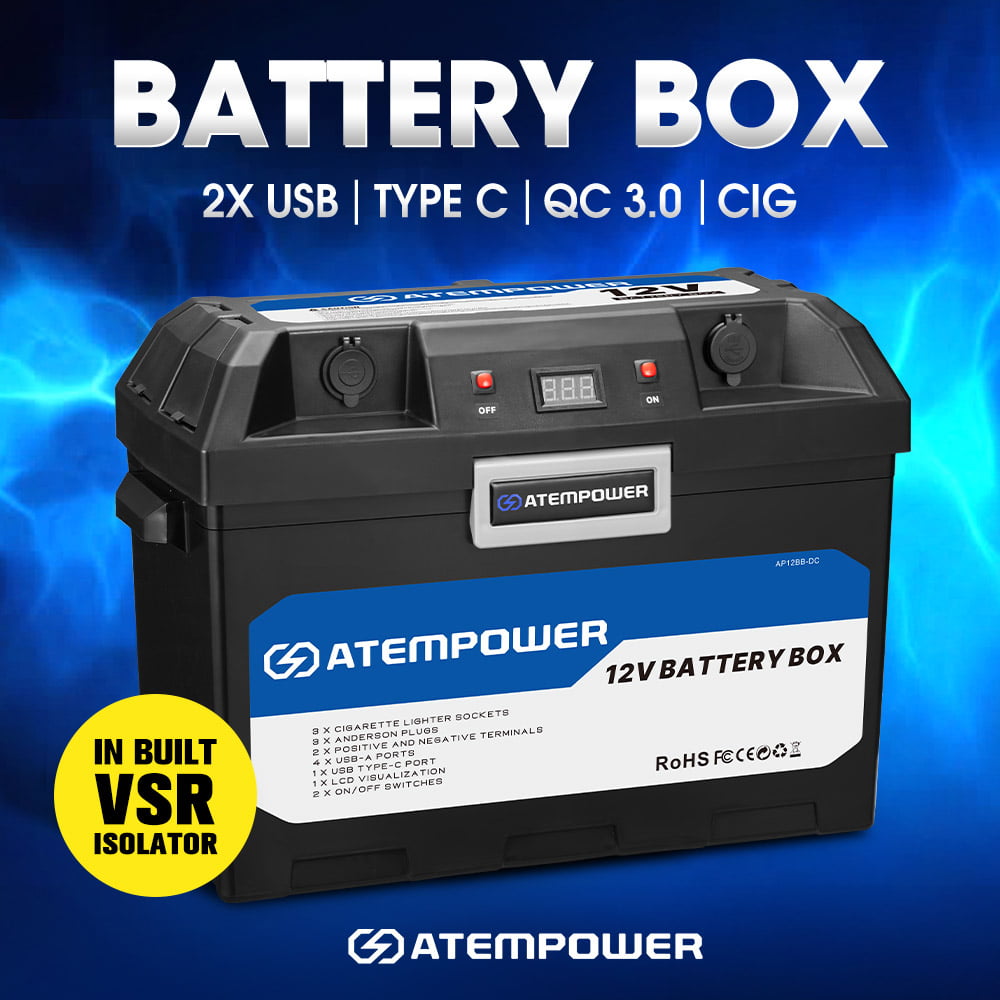 ATEM POWER Battery Box Dual Battery System with in-built VSR Isolator