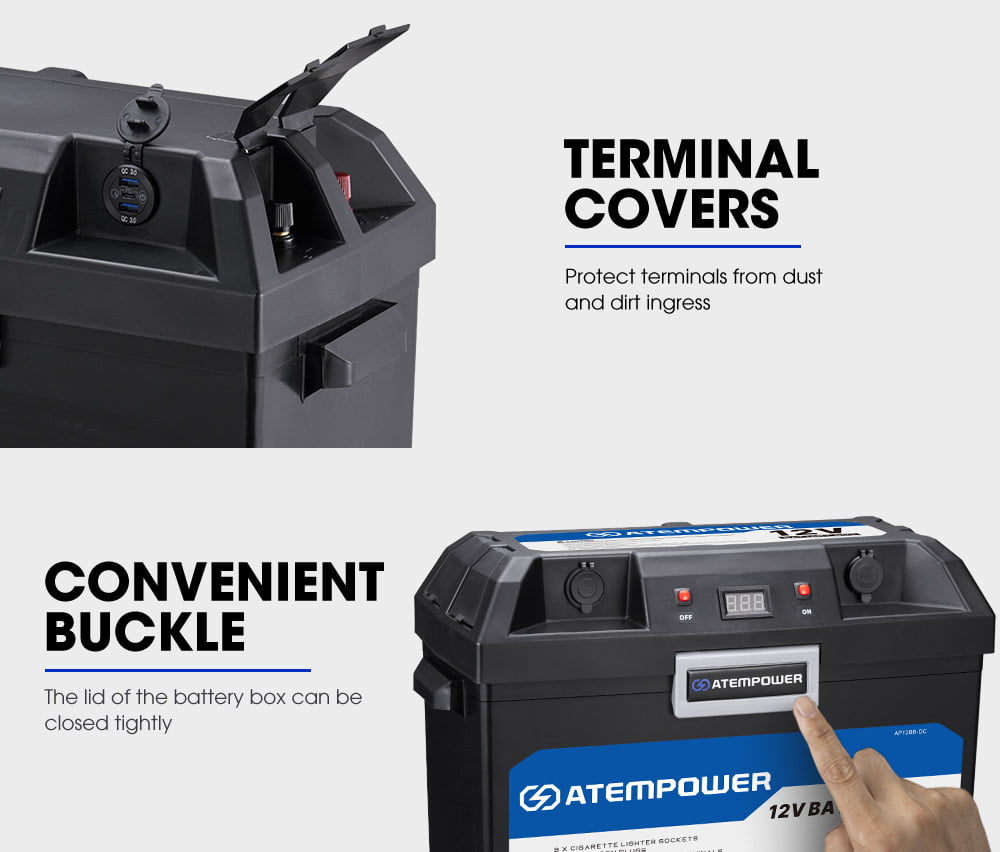 ATEM POWER Battery Box Dual Battery System with in-built VSR Isolator