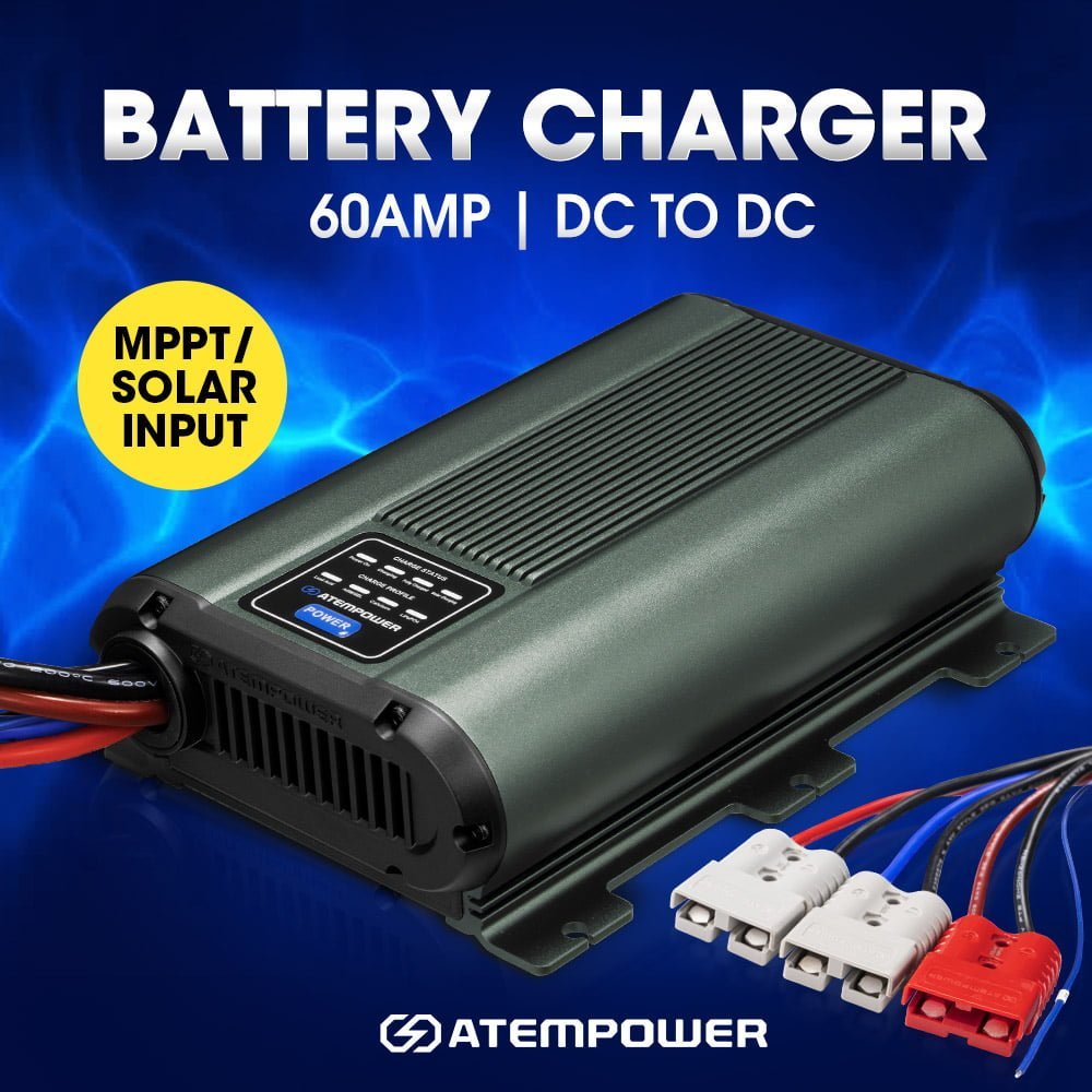 ATEM POWER 12V 60A DC to DC Battery Charger MPPT Dual Battery AGM Lithium LifePO4