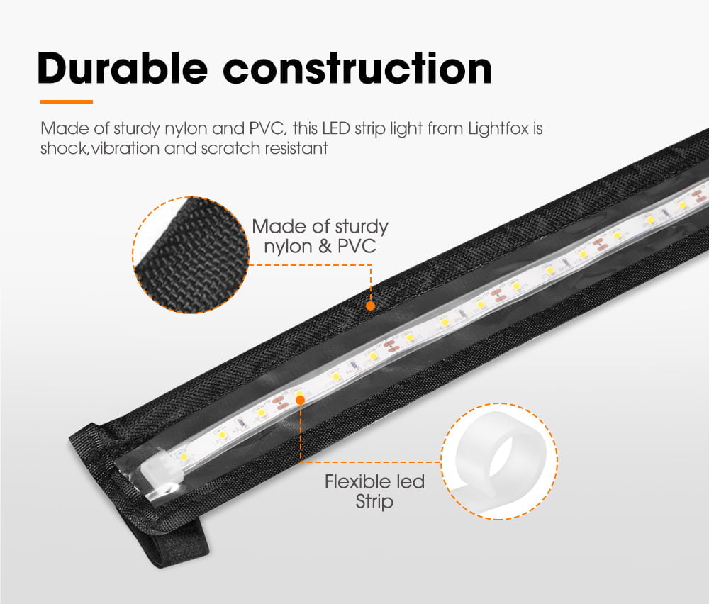 LIGHTFOX 1.3m 12V Flexible Led Camping Light 5050 SMD Waterproof Caravan Boat