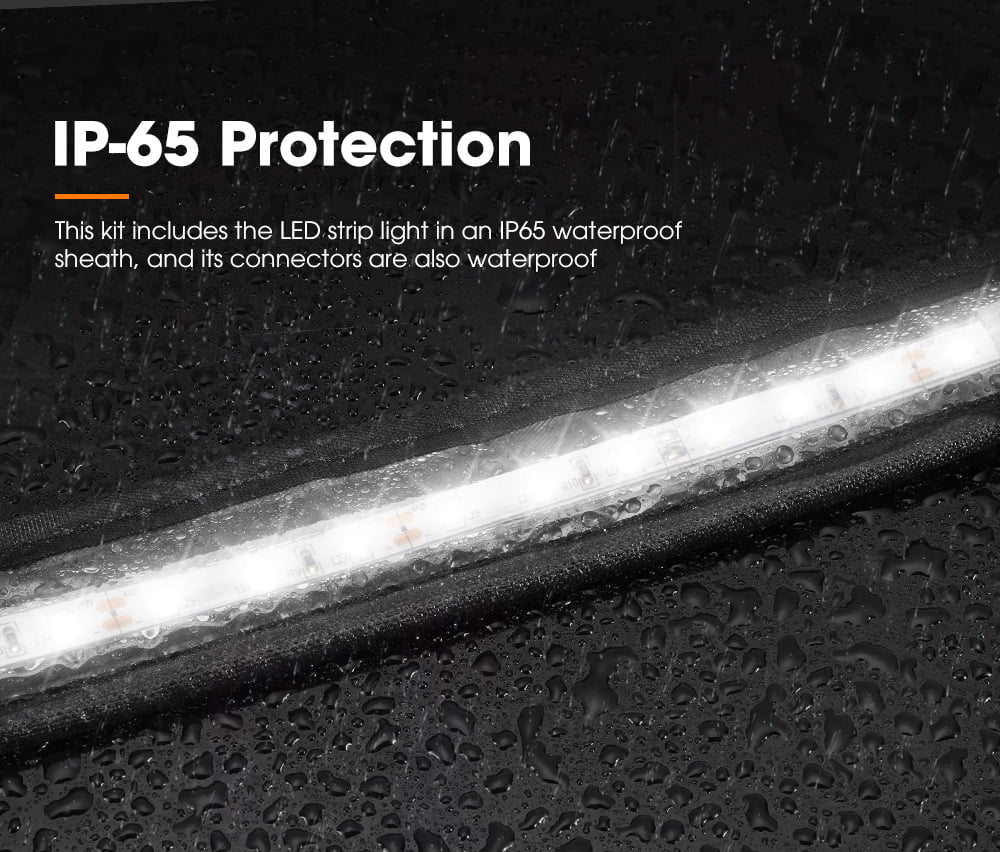 LIGHTFOX 1.3m 12V Flexible Led Camping Light 5050 SMD Waterproof Caravan Boat