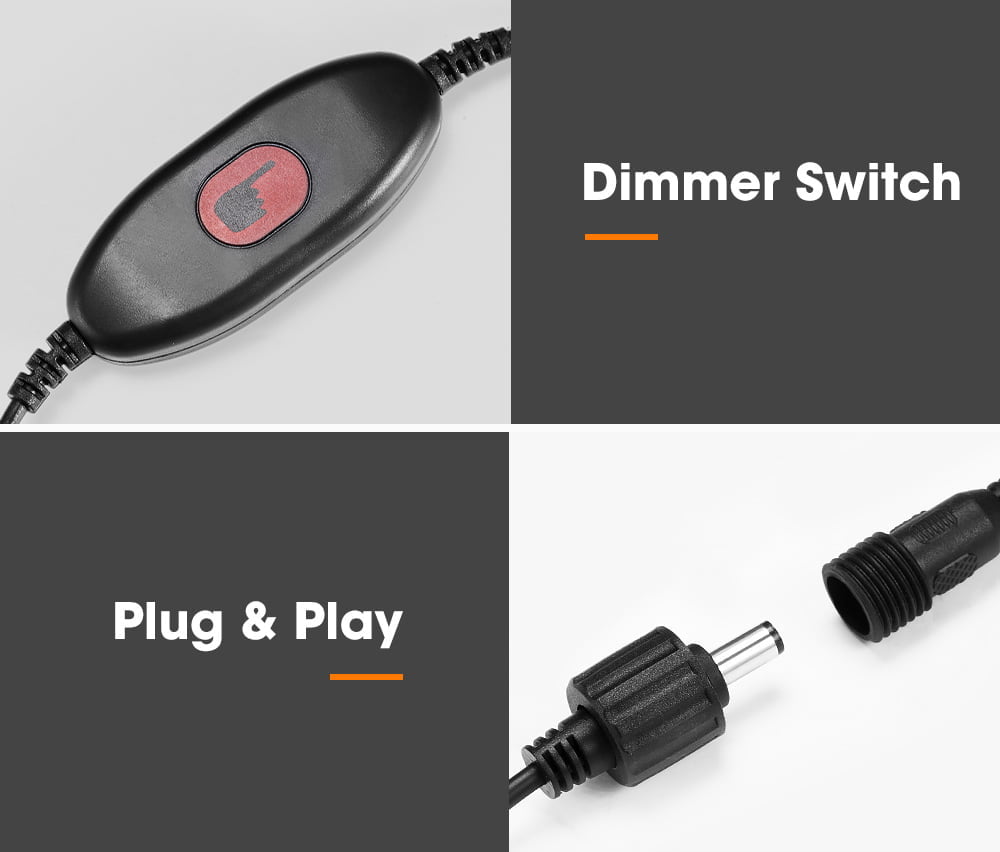 LIGHTFOX 1.3m 12V Flexible Led Camping Light 5050 SMD Waterproof Caravan Boat