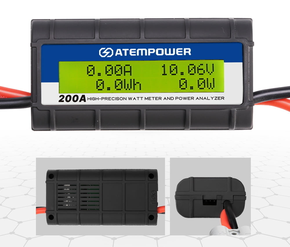 ATEM POWER 200 AMP Digital Volt Watt Meter Caravan Camping Solar 12V 4x4