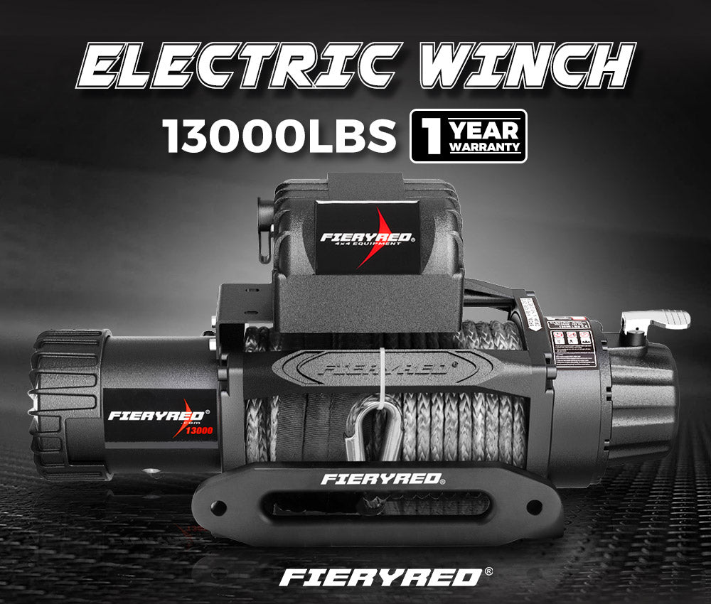 FIERYRED Electric Winch 13000LBS 12V Synthetic Rope