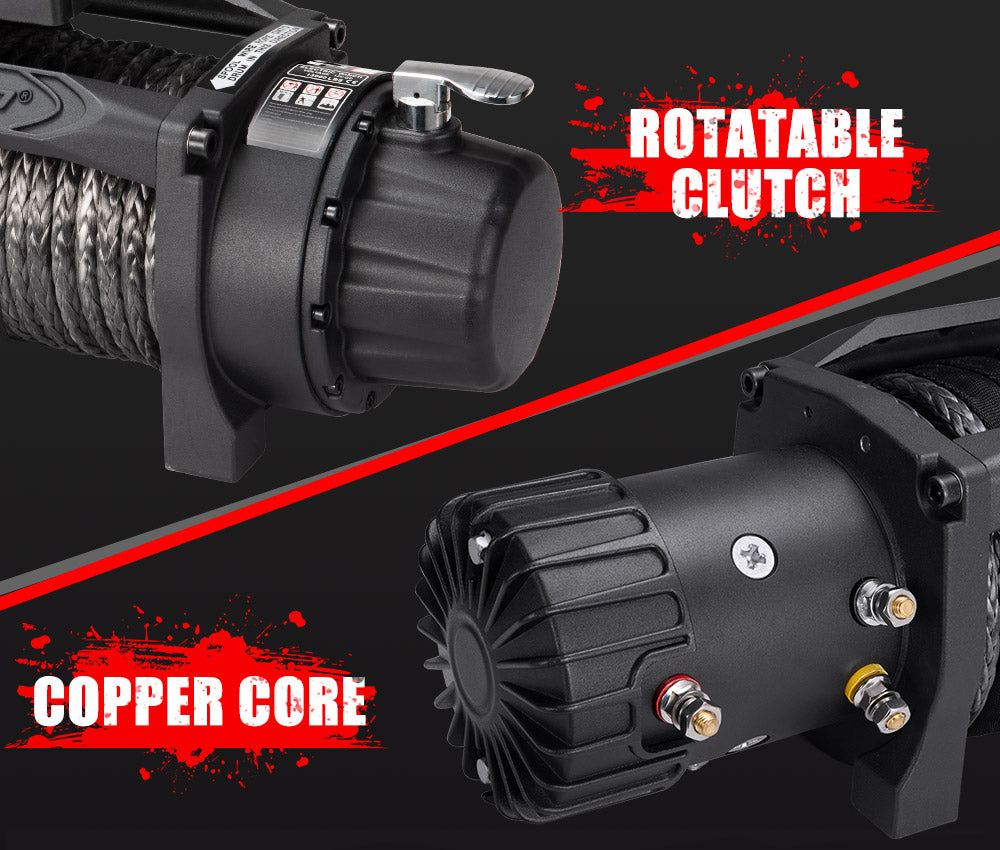 FIERYRED Electric Winch 13000LBS 12V Synthetic Rope