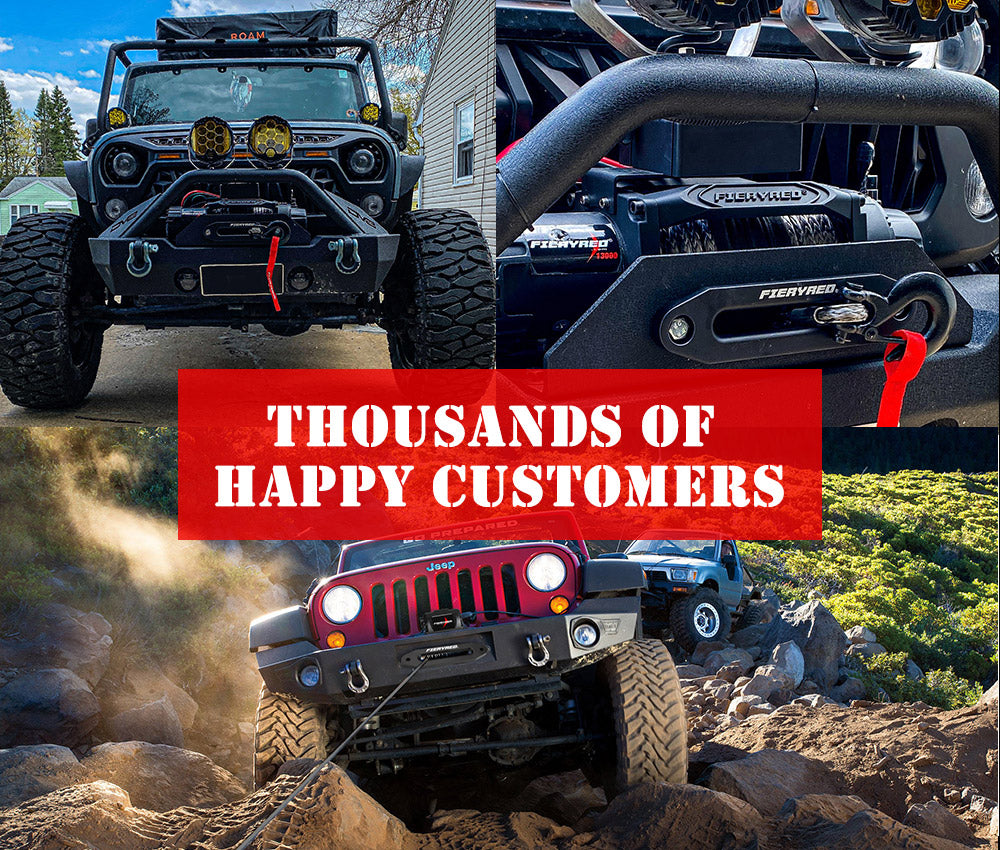 FIERYRED Electric Winch 13000LBS 12V Synthetic Rope