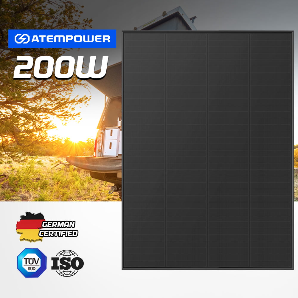 ATEM POWER 12V 200W Solar Panel Kit Mono Shingled Fixed Power Caravan Camping