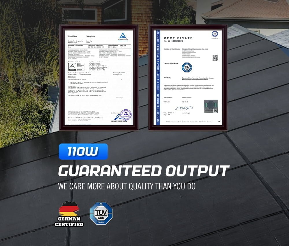 ATEM POWER 12V 110W Flexible Solar Panel Mono Shingled Caravan Battery Charging