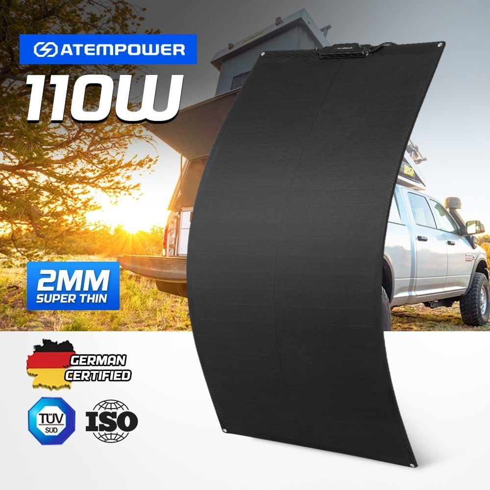 ATEM POWER 12V 110W Flexible Solar Panel Mono Shingled Caravan Battery Charging