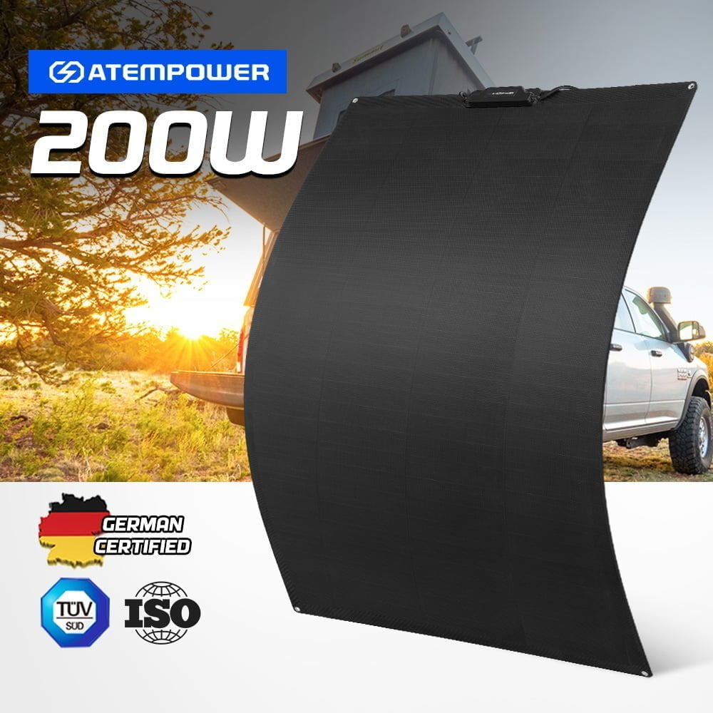 ATEM POWER 12V 200W Flexible Solar Panel Mono Shingled Caravan Battery Charging