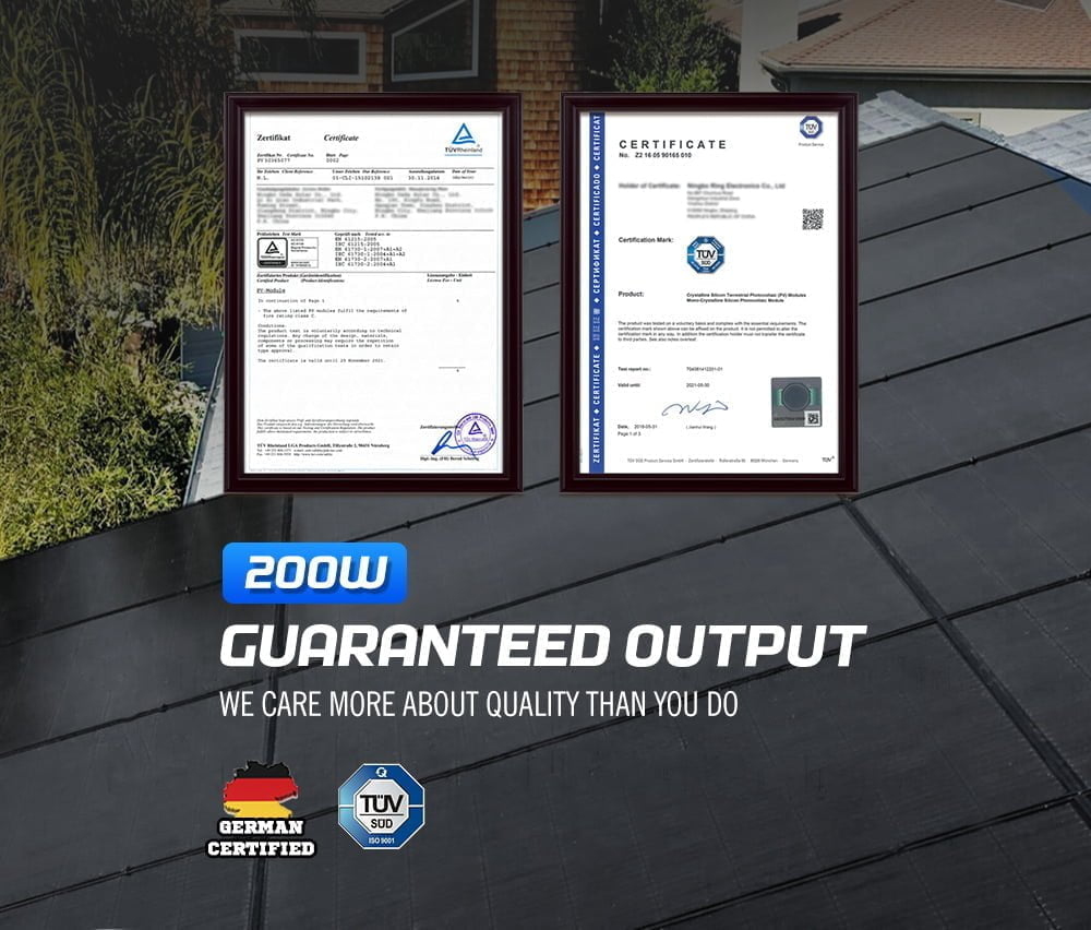 ATEM POWER 12V 200W Flexible Solar Panel Mono Shingled Caravan Battery Charging