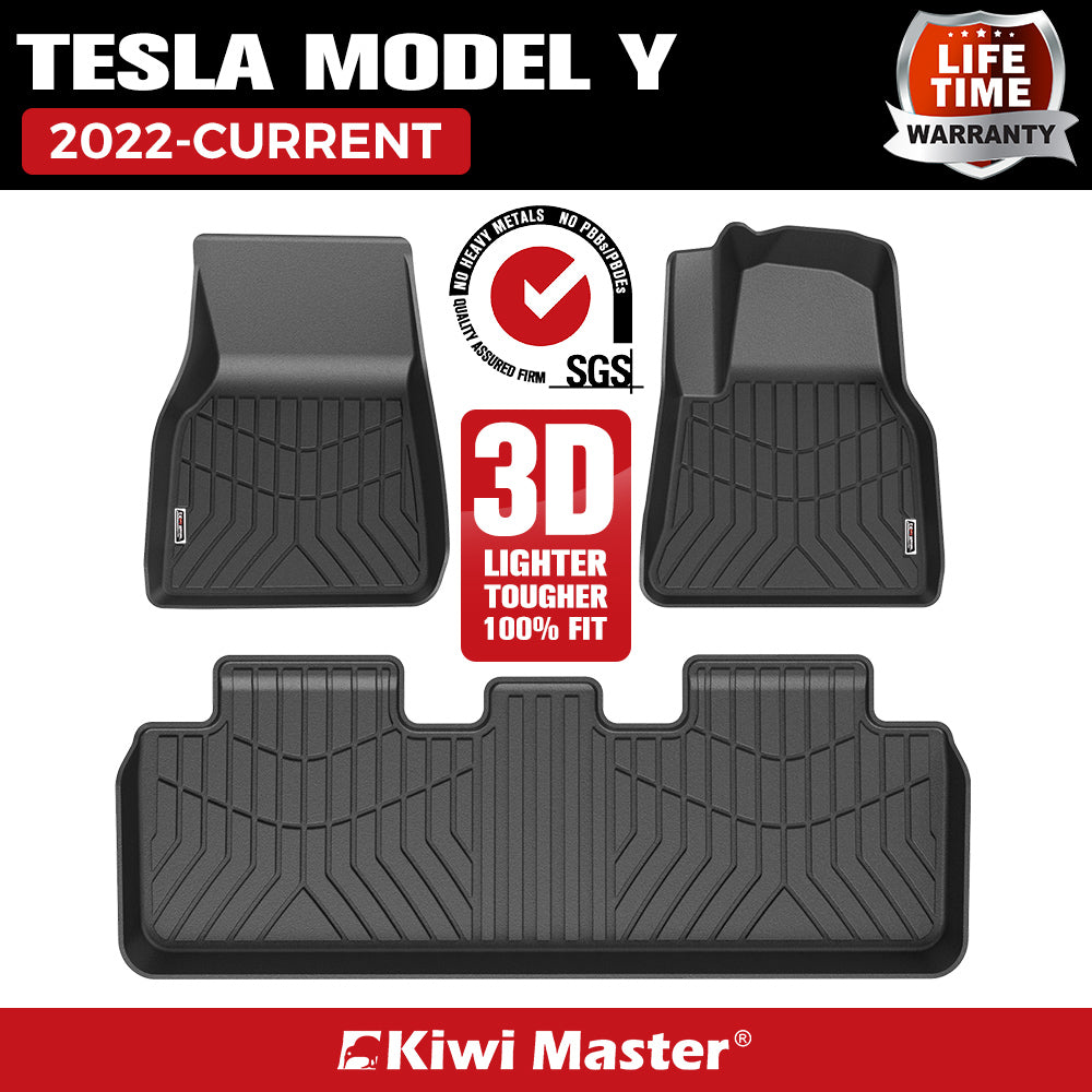 KIWI MASTER 3D TPE Car Floor Mats Fit Tesla Model Y 2022-ON