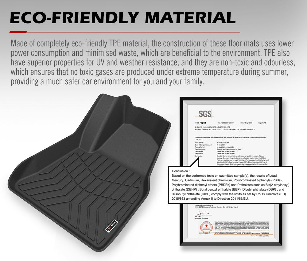 KIWI MASTER 3D TPE Car Floor Mats Fit Tesla Model Y 2022-ON