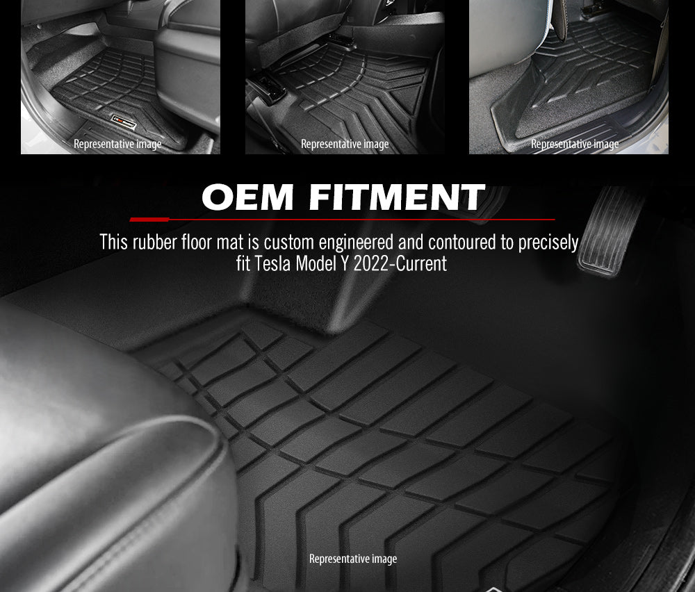 KIWI MASTER 3D TPE Car Floor Mats Fit Tesla Model Y 2022-ON