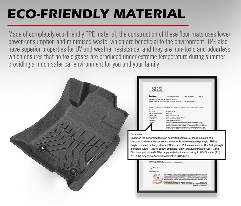 KIWI MASTER 3D TPE Car Floor Mats Liner fit Toyota Landcruiser Prado 150 MY2013-Current