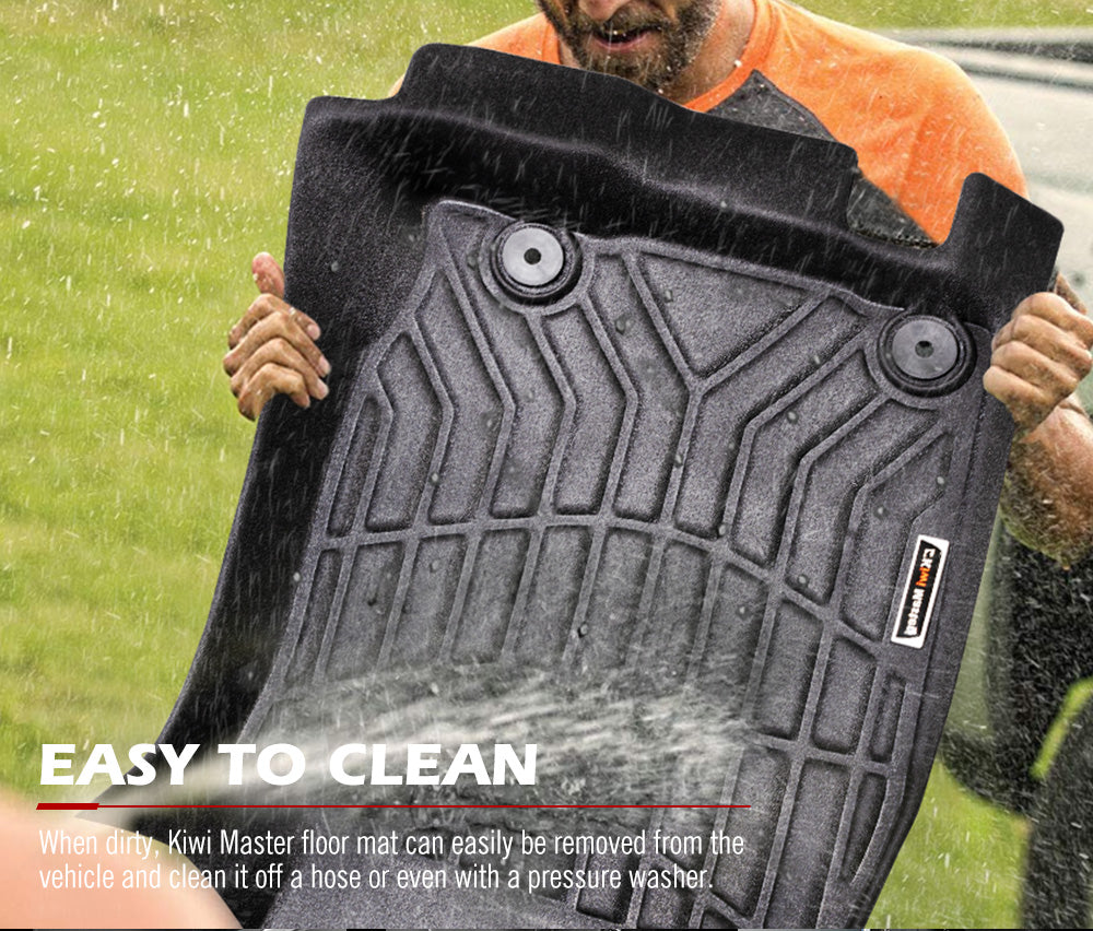 KIWI MASTER 3D TPE Car Floor Mats Liner fit Mitsubishi Triton MR 2019-Current Dual Cab w/ electric seats