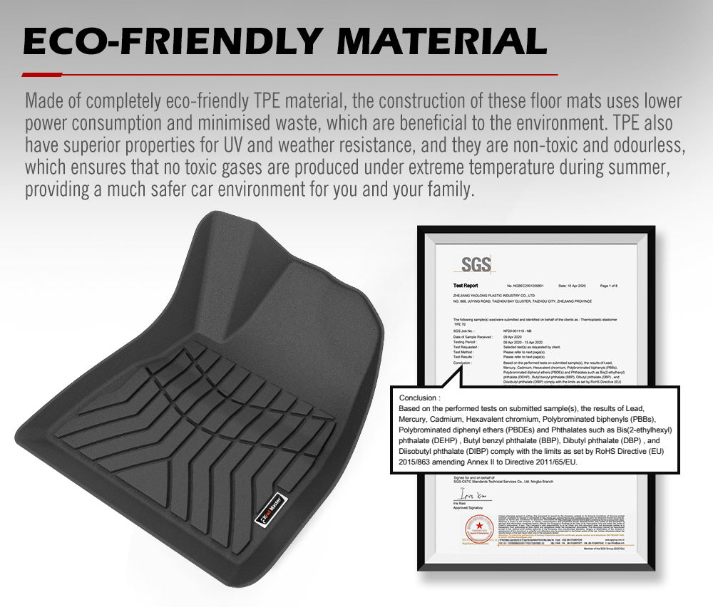 KIWI MASTER 3D TPE Car Floor Mats Fit Tesla Model 3 2017-2022