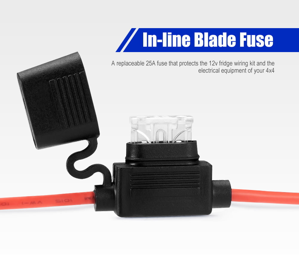 ATEM POWER 12V Fridge Wiring Kit 6M Cable In-line Fuse DC Cig Plug For 4x4 4WD