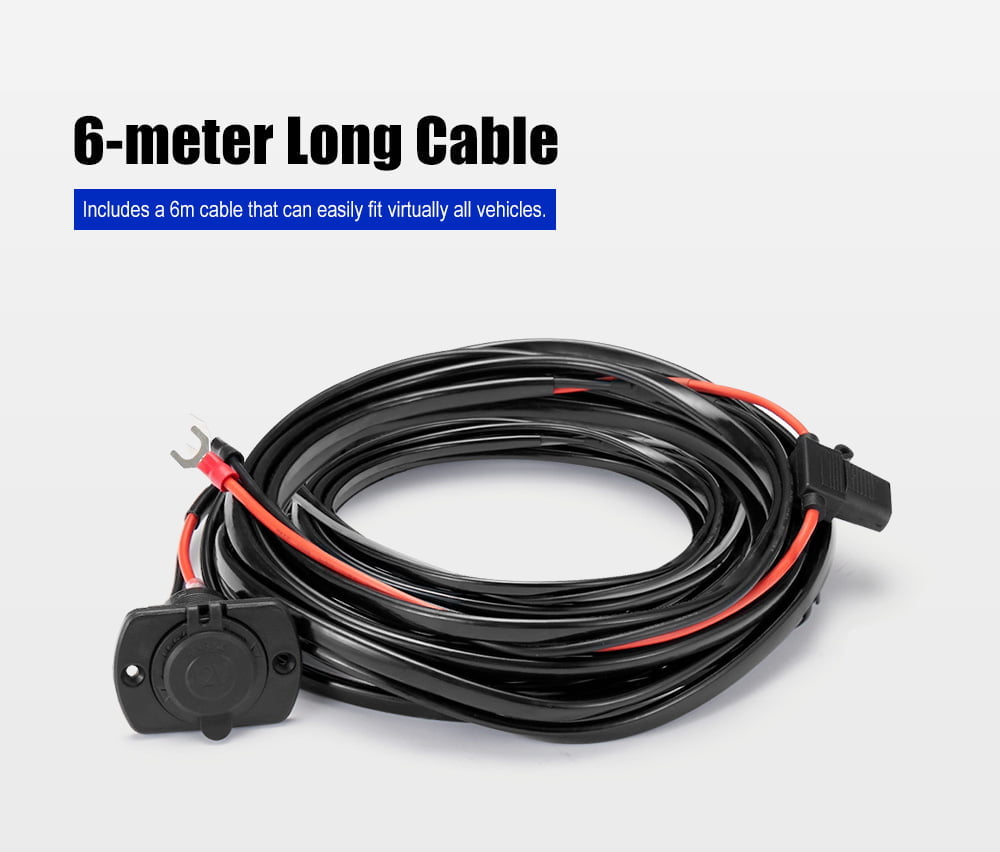 ATEM POWER 12V Fridge Wiring Kit 6M Cable In-line Fuse DC Cig Plug For 4x4 4WD