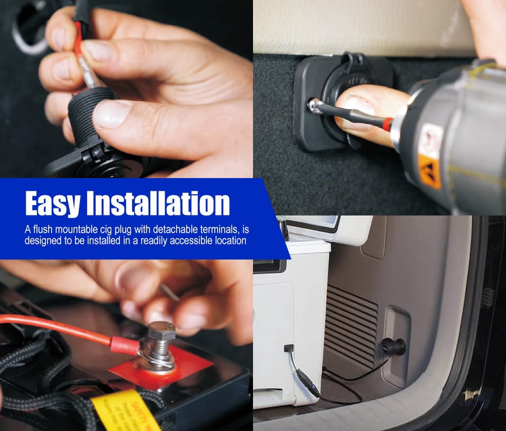 ATEM POWER 12V Fridge Wiring Kit 6M Cable In-line Fuse DC Cig Plug For 4x4 4WD