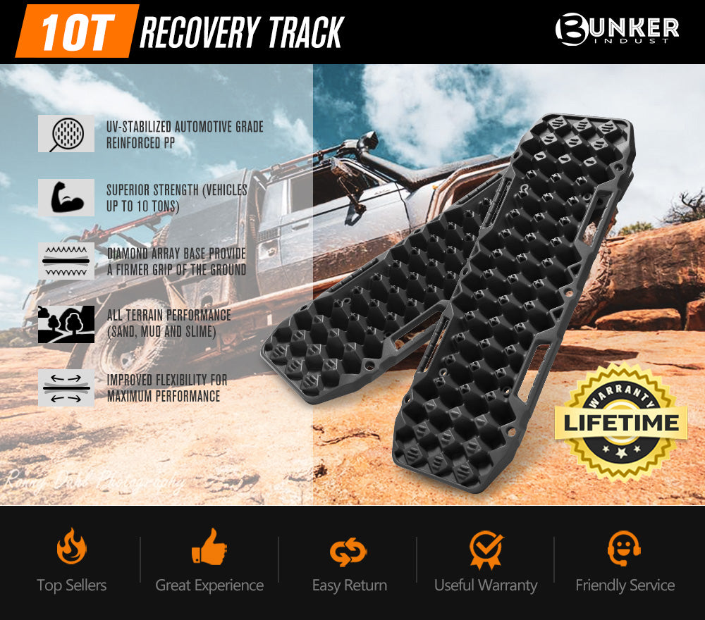 BUNKER INDUST Pair 10T Recovery Tracks - Black