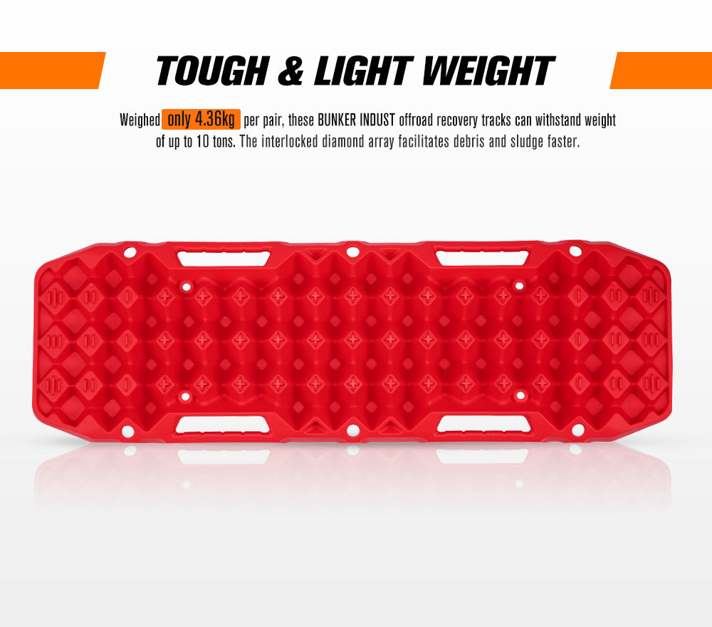 BUNKER INDUST Pair 10T Recovery Tracks - Red