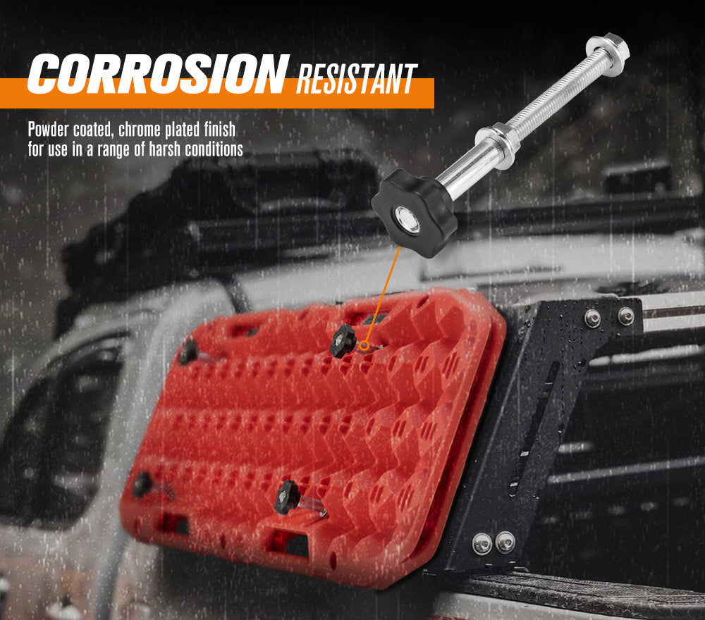 BUNKER INDUST Recovery Tracks Mounting Pins 4 Mount Holder Roof Truck Bed Rack Brackets