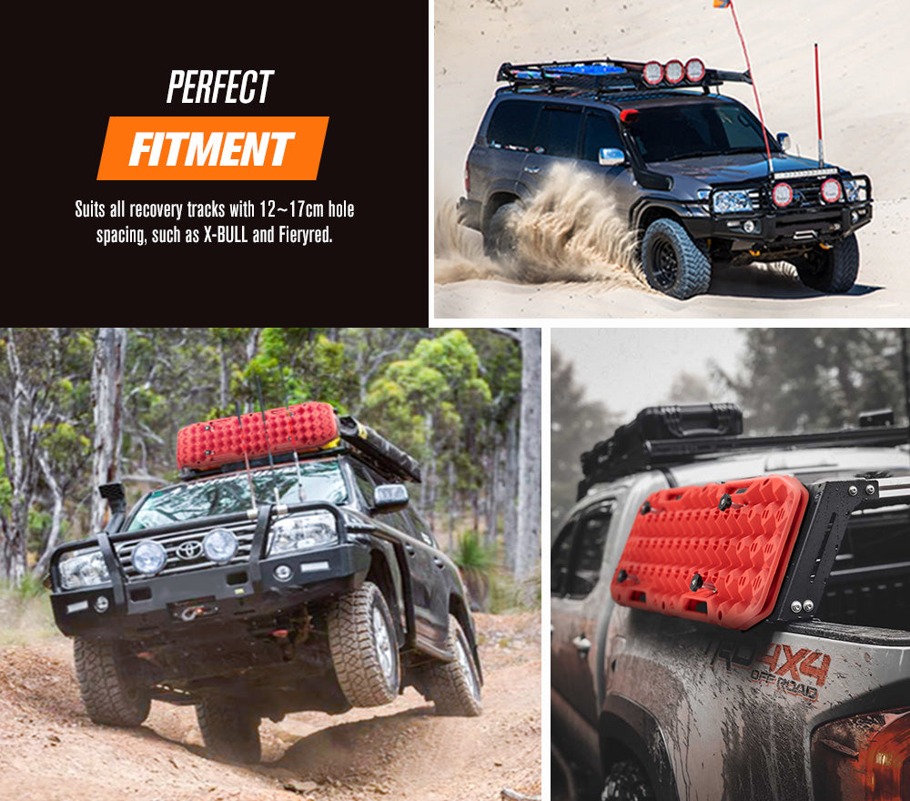 BUNKER INDUST Recovery Tracks Mounting Pins 4 Mount Holder Roof Truck Bed Rack Brackets