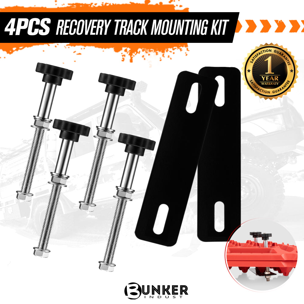 BUNKER INDUST Recovery Tracks Mounting Pins 4 Mount Holder Roof Truck Bed Rack Brackets