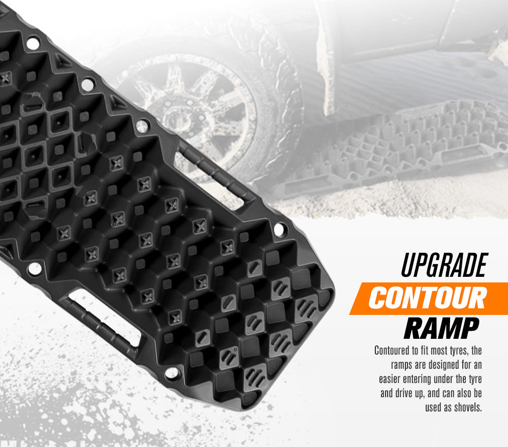 Bunker Indust Recovery Tracks Farm Jack Base 10T Board Sand Mud Snow OffRoad 4WD - Black