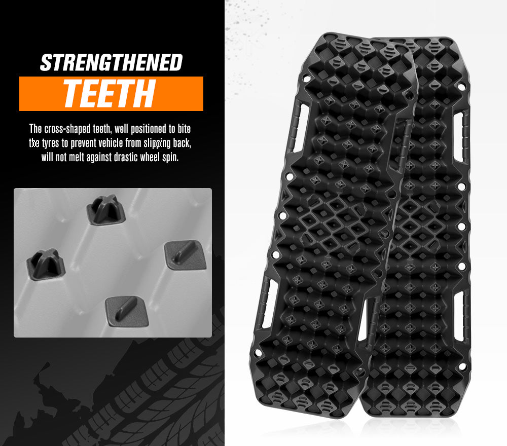 Bunker Indust Recovery Tracks Farm Jack Base 10T Board Sand Mud Snow OffRoad 4WD - Black